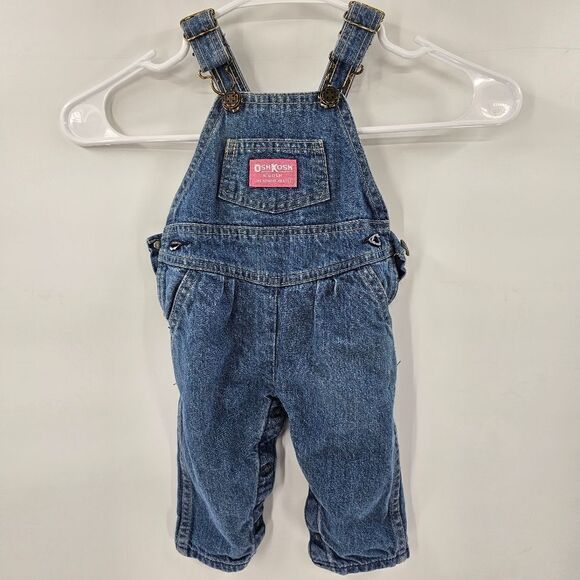 Vintage oshkosh b'gosh overalls 3 6 months baby denim vtg kids - Picture 1 of 3